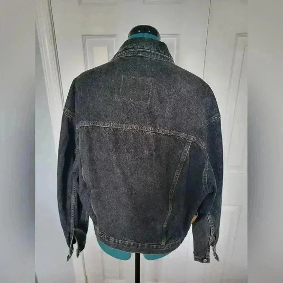 Vintage Diesel Womens Black Denim Jacket Oversized Fit - Picture 3 of 4
